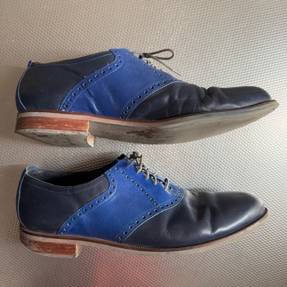 Cole Haan navy and blue lace-up dress shoes - Picture 5 of 8